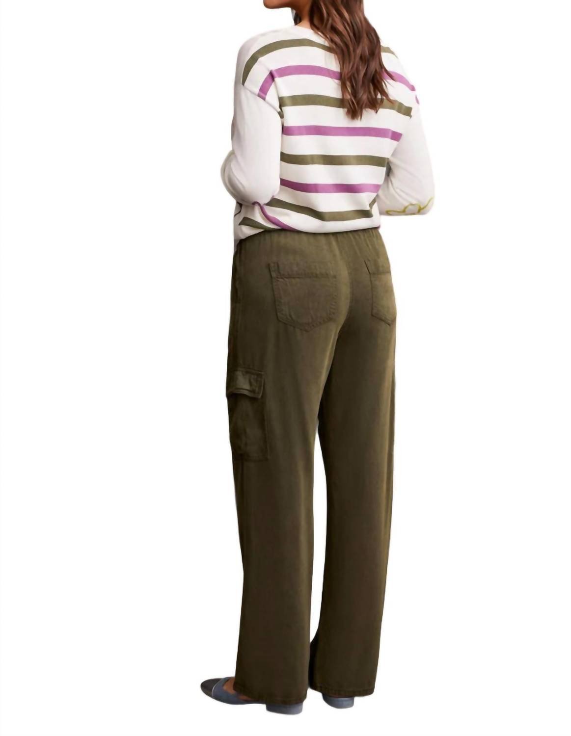 Tribal - Wide Leg Cargo Jogger Pants - clothing - green - joggers