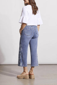 Tribal - Women's Sophia Wide Crop Pants - blue - clothing - cotton