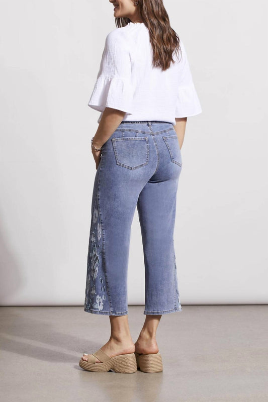 Tribal - Women's Sophia Wide Crop Pants - blue - clothing - cotton