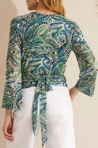 Tribal - Wrap Top W/ Bell Sleeves