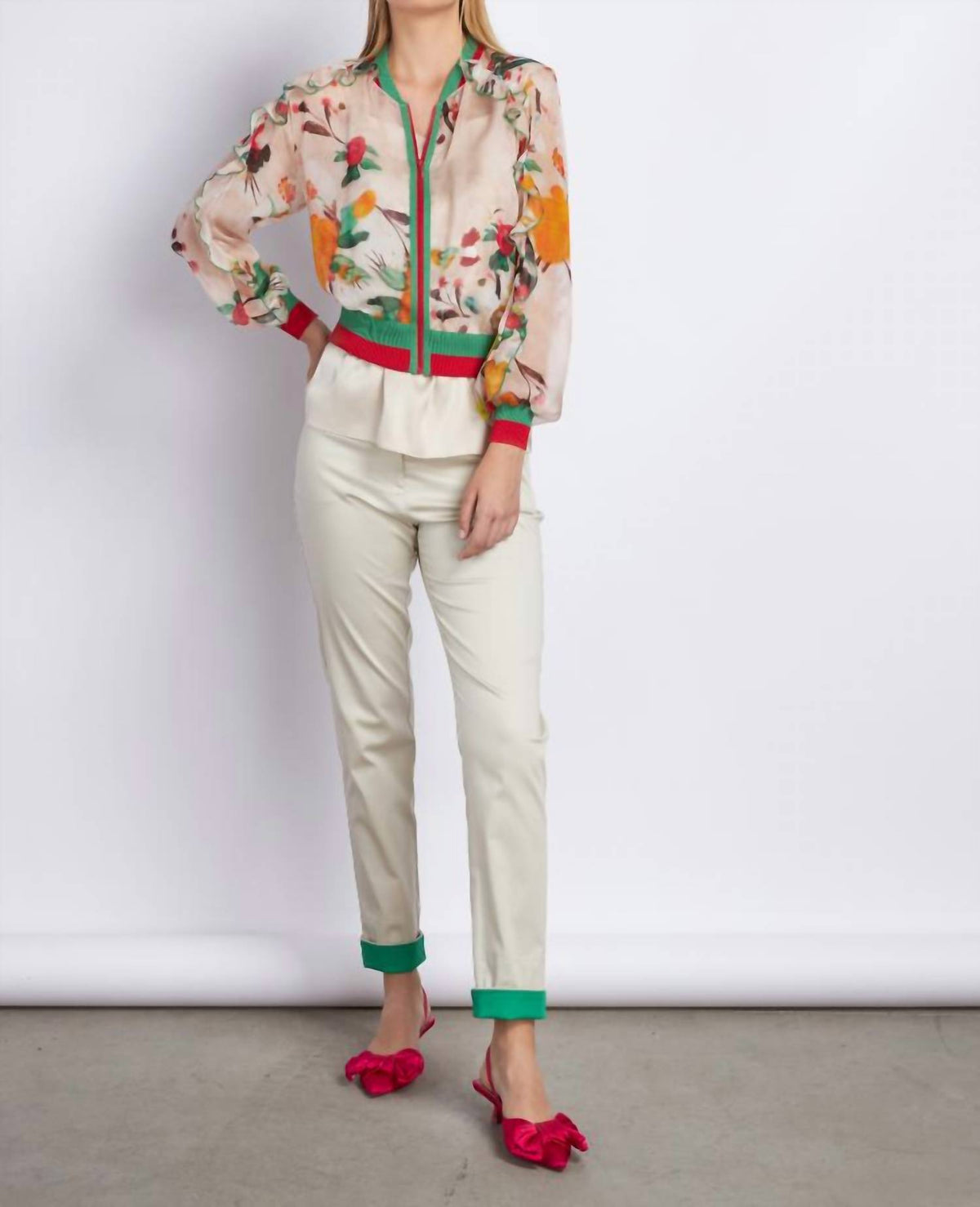 Tricot Chic - Beige & Green Pant