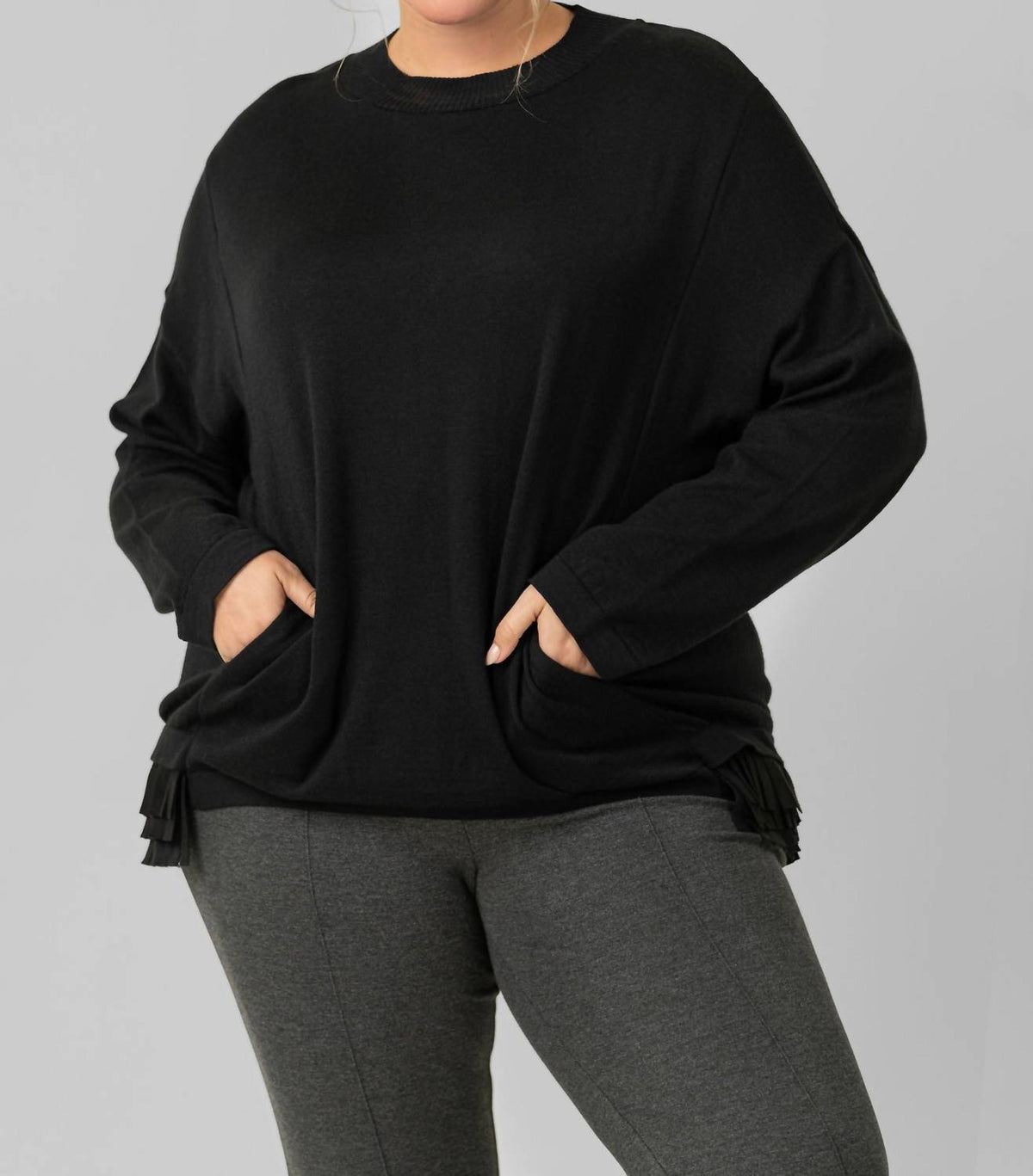 Tricot Chic - FRINGE WOOL SWEATER