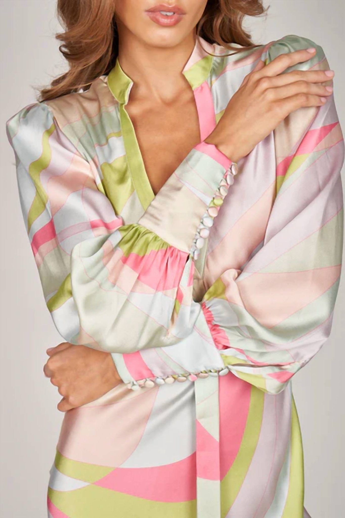 Trisha Paterson - Luna Color Wave Gown Dress - clothing - dresses - green