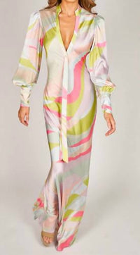 Trisha Paterson - Luna Color Wave Gown Dress - clothing - dresses - green