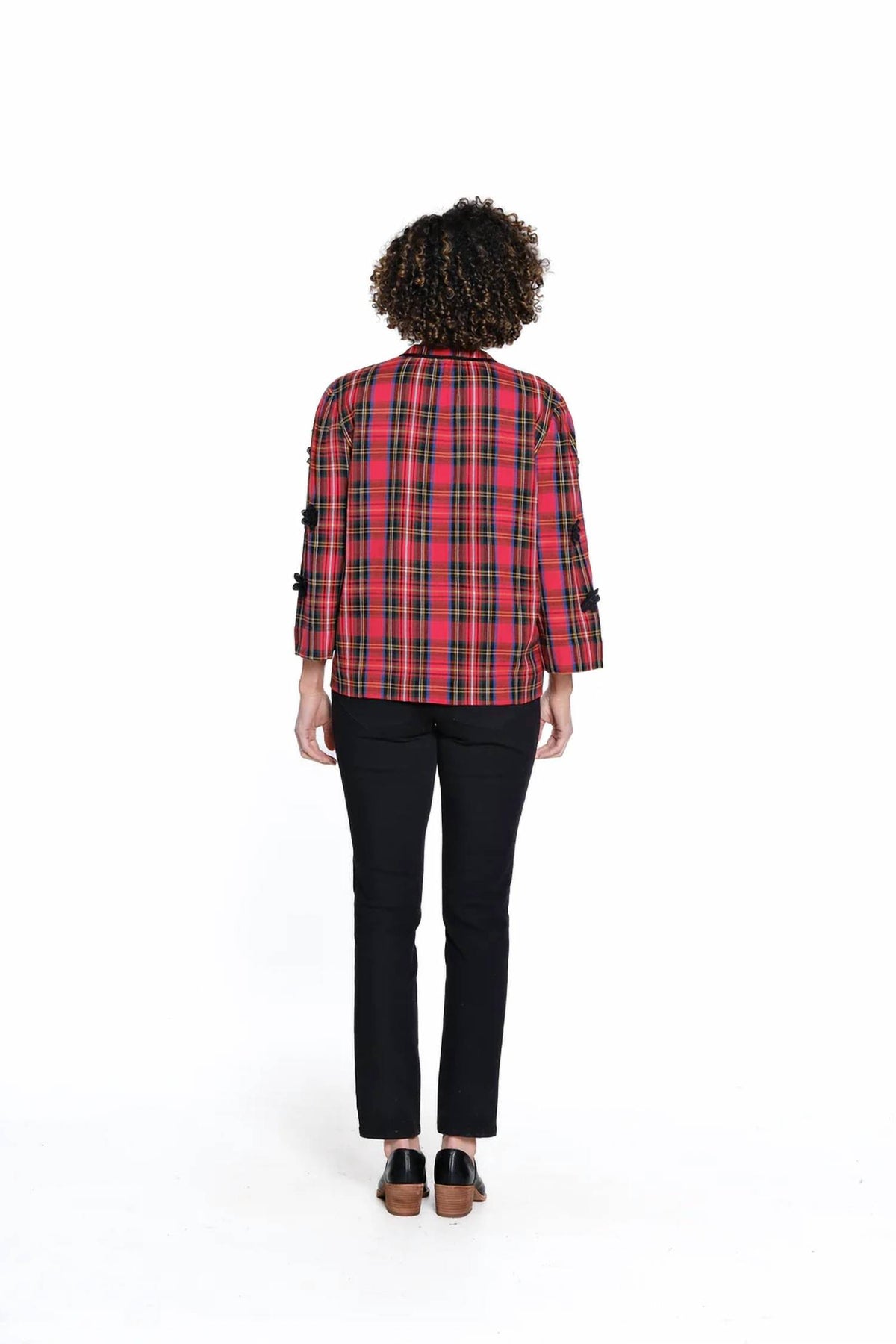 Tru Luxe - Applique Tie Neck Top