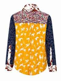 Tru Luxe - Mixed Print Button Up Top
