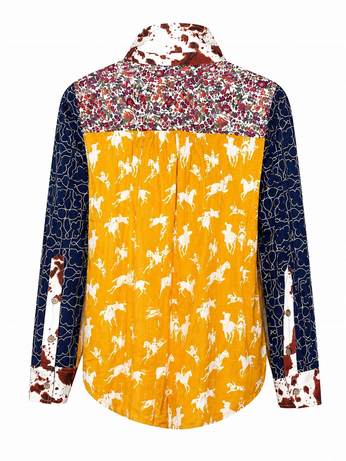 Tru Luxe - Mixed Print Button Up Top