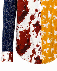 Tru Luxe - Mixed Print Button Up Top