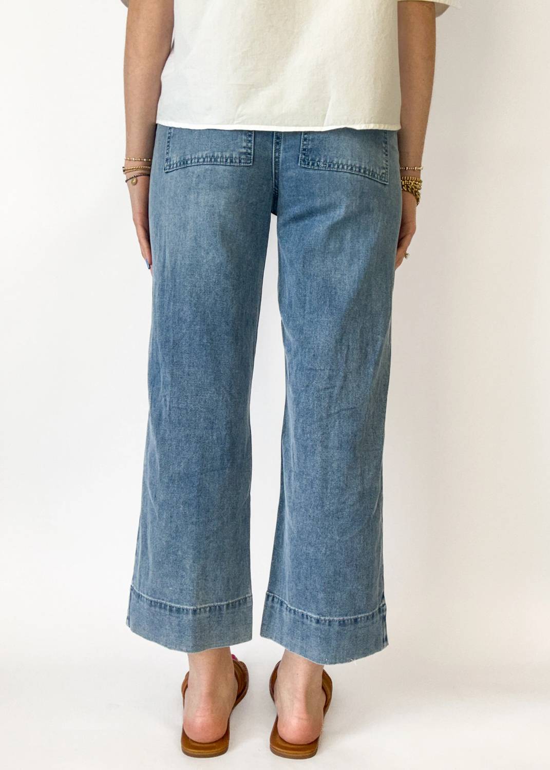 Tru Luxe - Nova Front Stitch Wide Leg Jeans