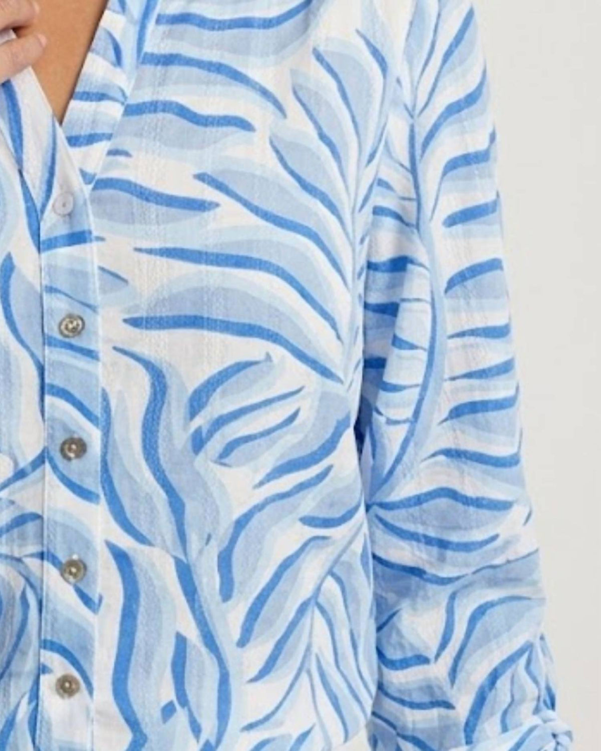 Tru Luxe - Ruched Button Up Top