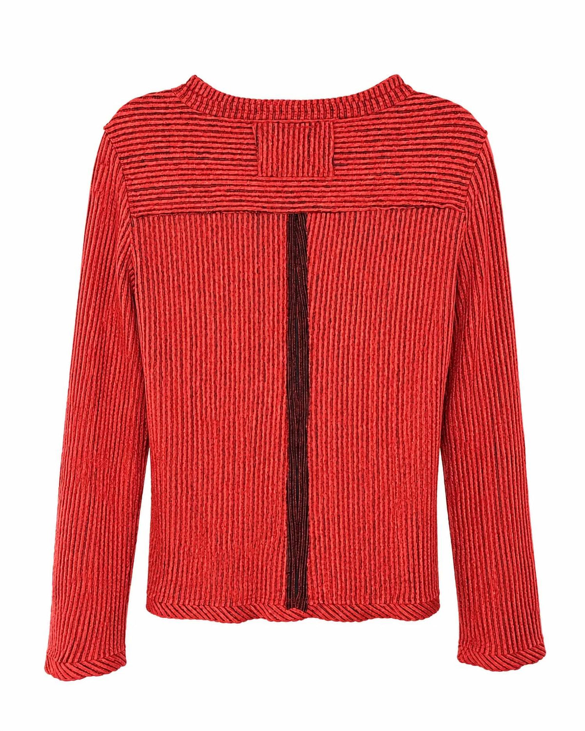 Tru Luxe - Stripe Knit Button Up Top