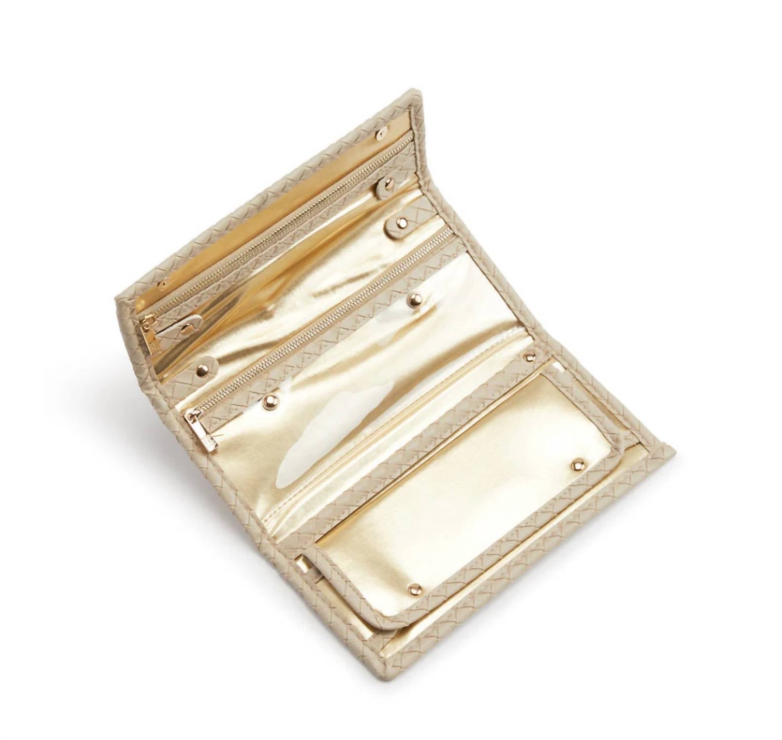 Trvl Design - Women's Woven Luxe Jewelry Wallet - bags - beige - handbags