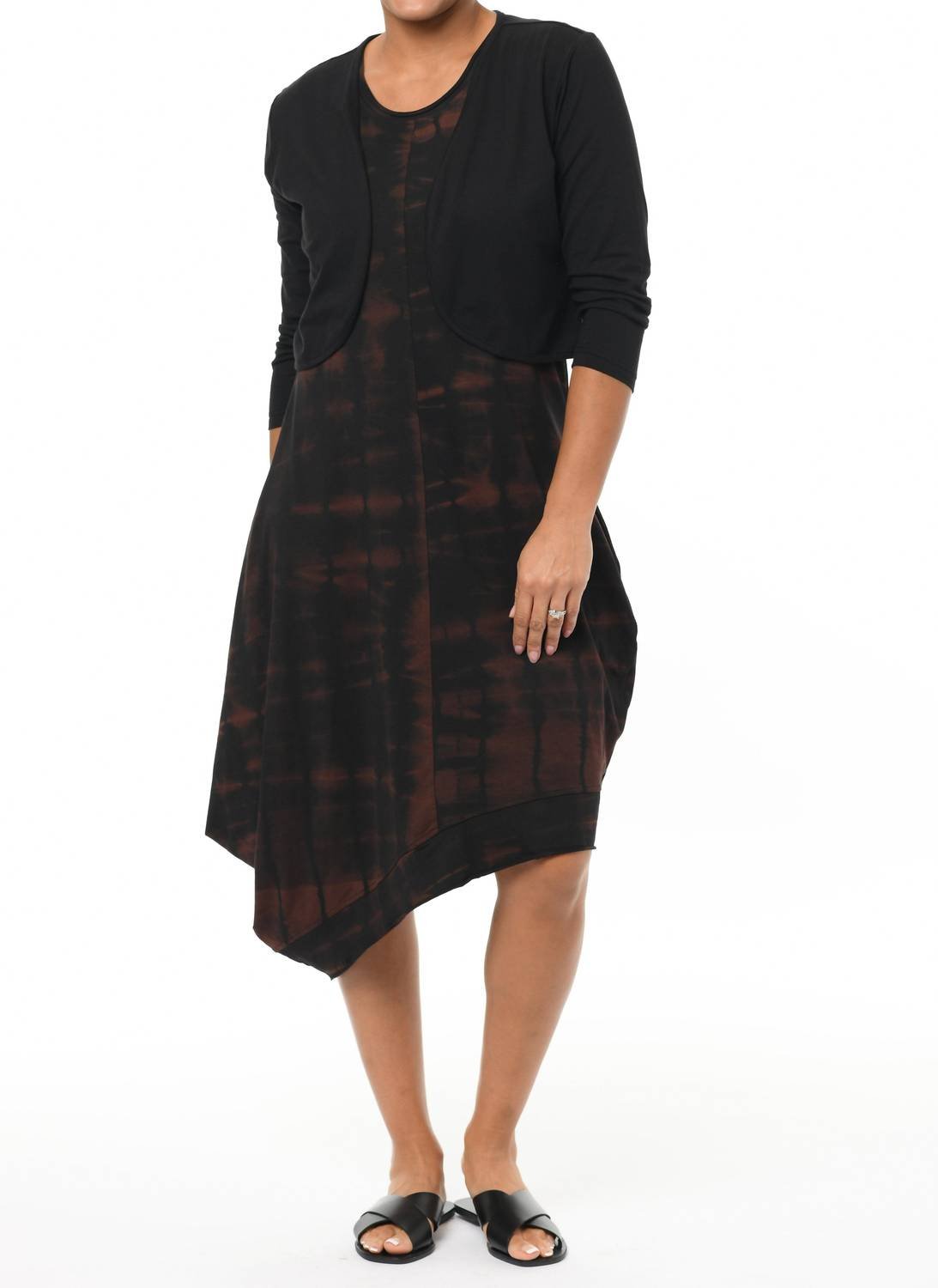 Tulip Clothing - 3/4 Sleeve Shrug - black - clothing - cotton - blend