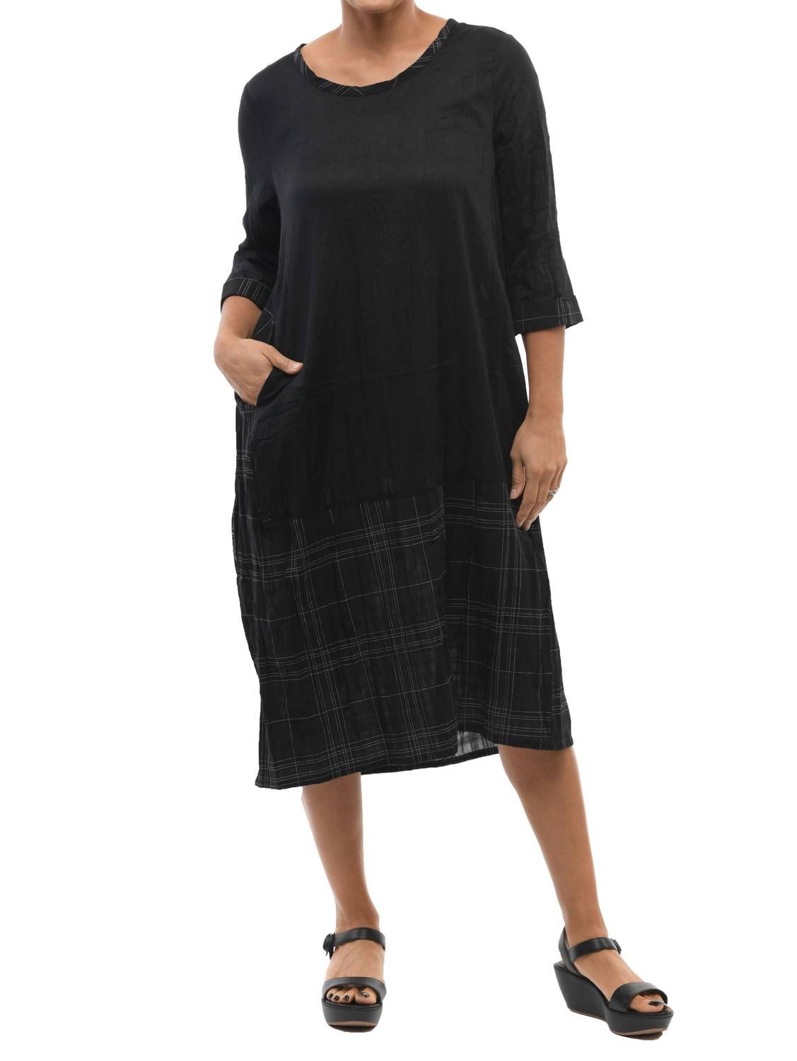 Tulip Clothing - Byron Midi Dress - black - clothing - cotton