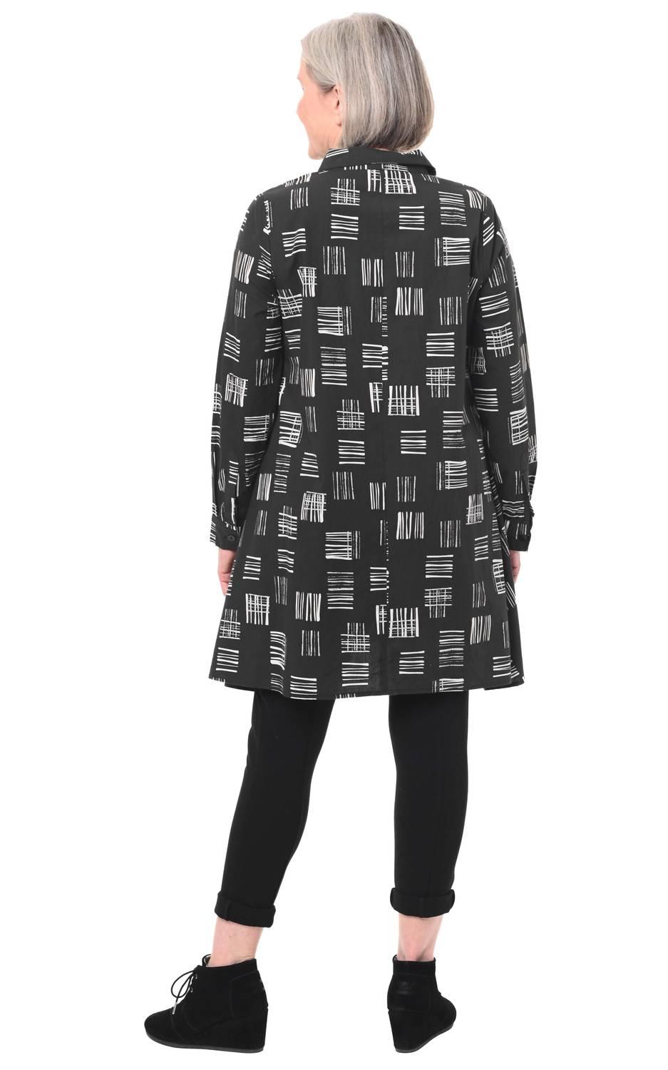 Tulip Clothing - Destin Button Down Tunic - black - clothing - cotton