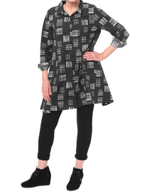 Tulip Clothing - Destin Button Down Tunic - black - clothing - cotton