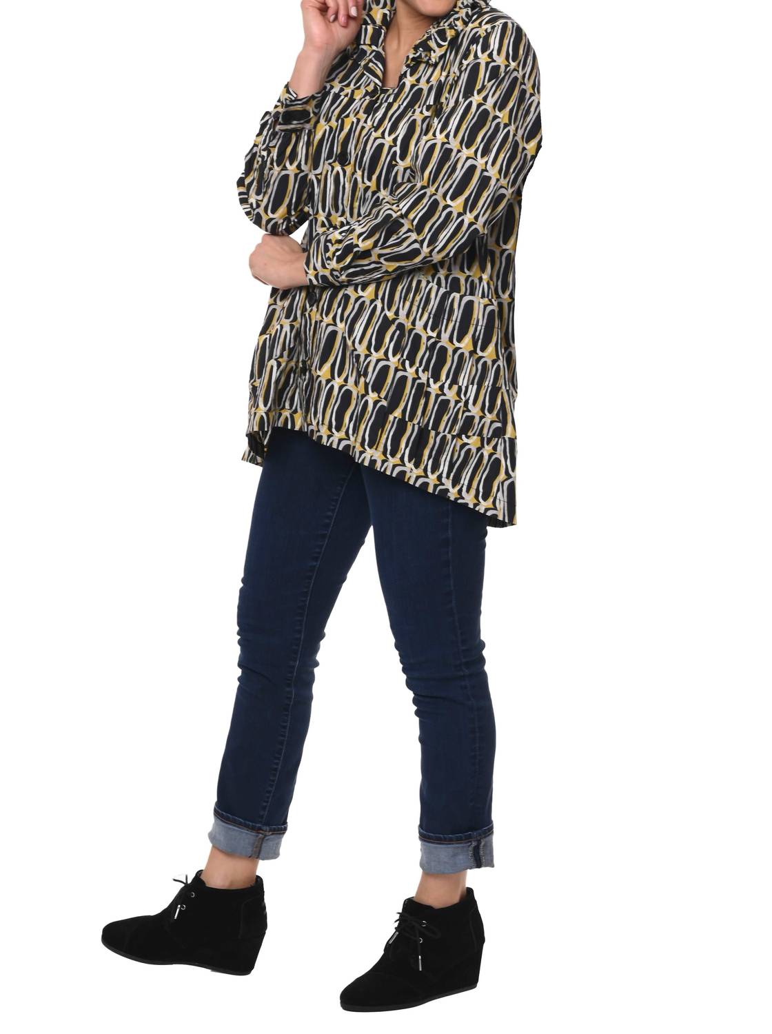 Tulip Clothing - Dorian Button Down Blouse - black - blouses - clothing