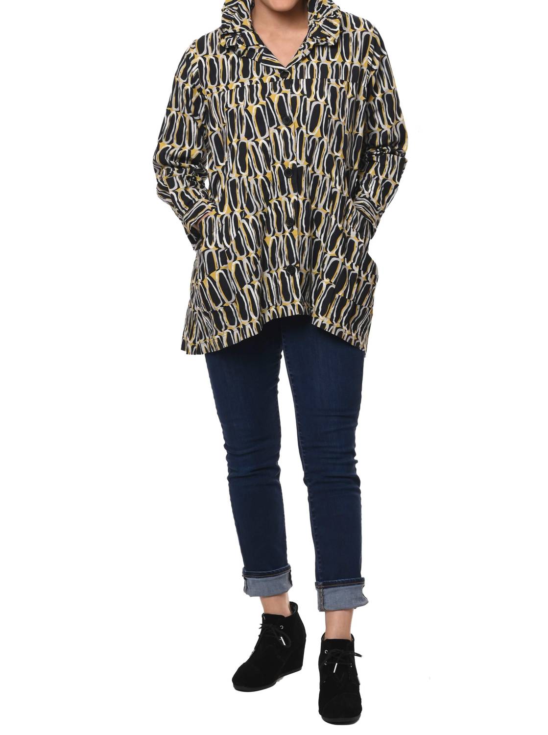 Tulip Clothing - Dorian Button Down Blouse - black - blouses - clothing