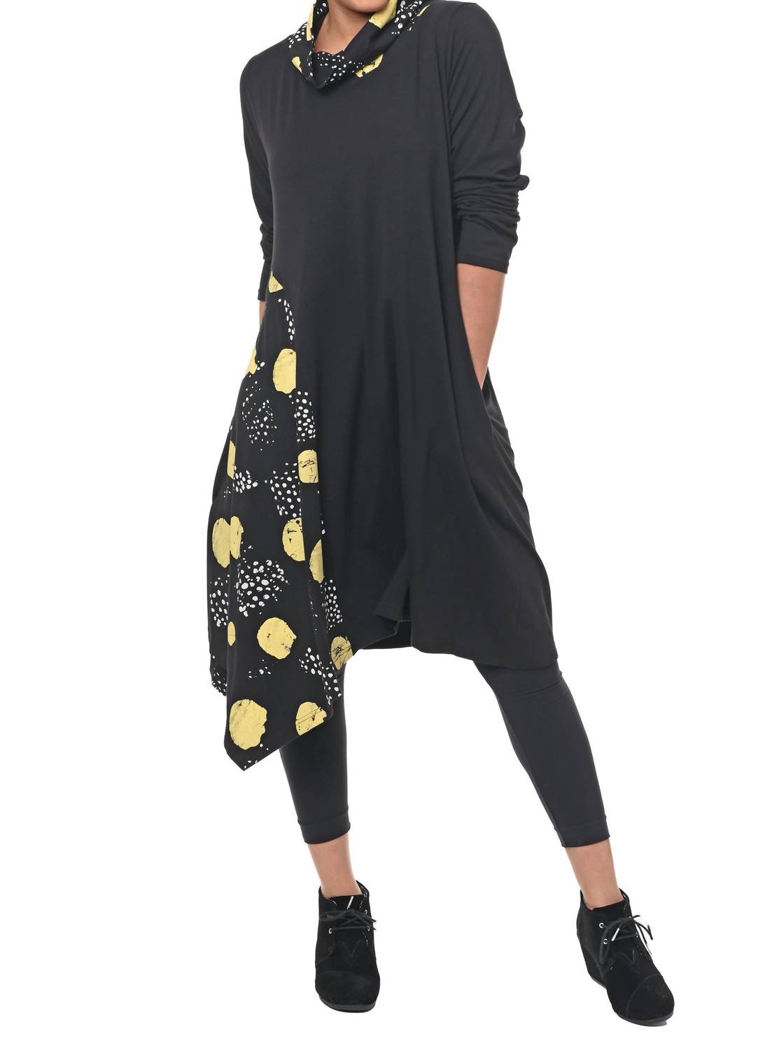 Tulip Clothing - Emaline Long Sleeve Dress - black - clothing - cotton - blend