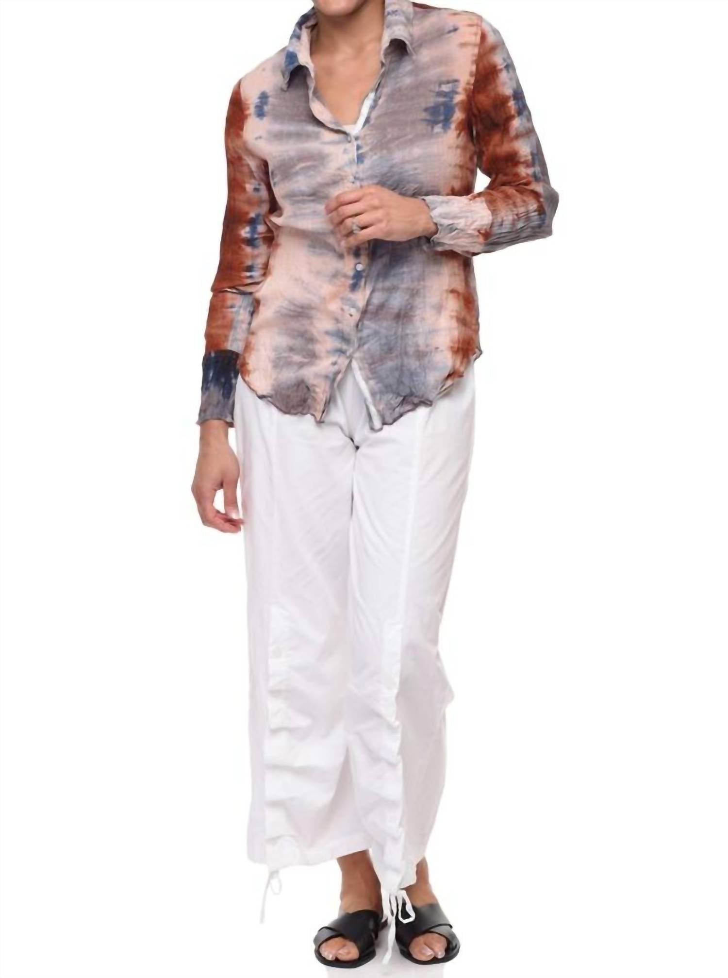 Tulip Clothing - Gretchen Button Down Blouse - blouses - brown - clothing