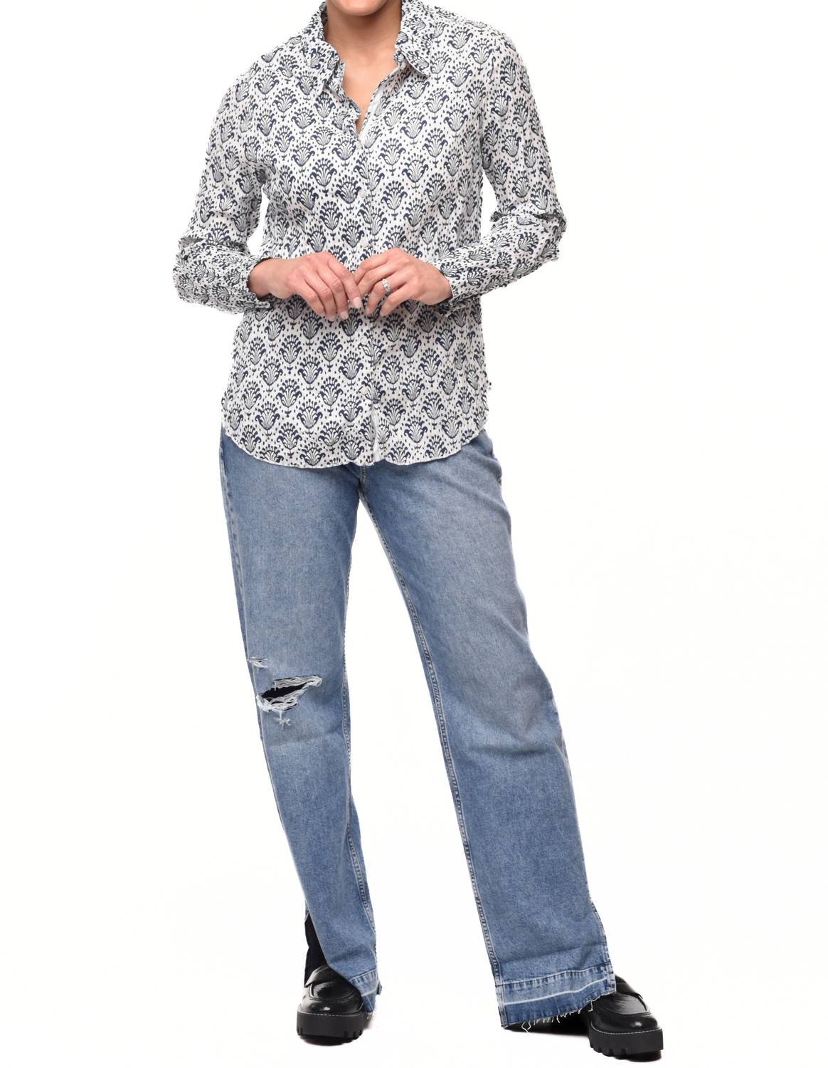 Tulip Clothing - Gretchen Button Down Blouse - blouses - clothing - cotton