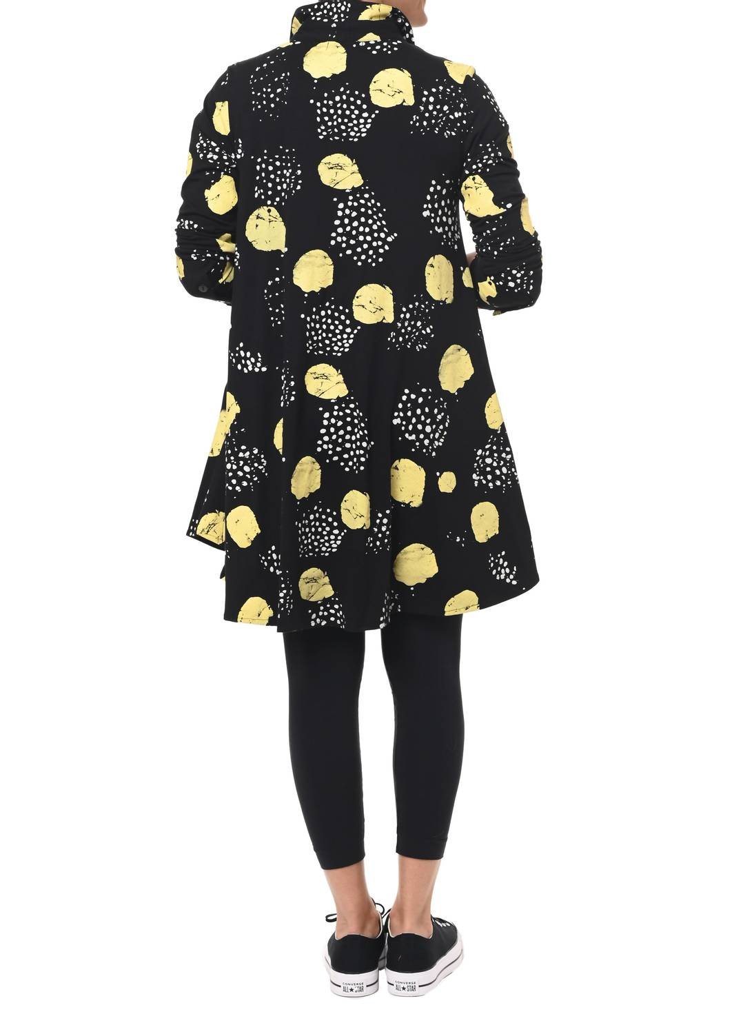 Tulip Clothing - Lauryn Button Down Tunic Shirt - black - button - down - shirts - clothing
