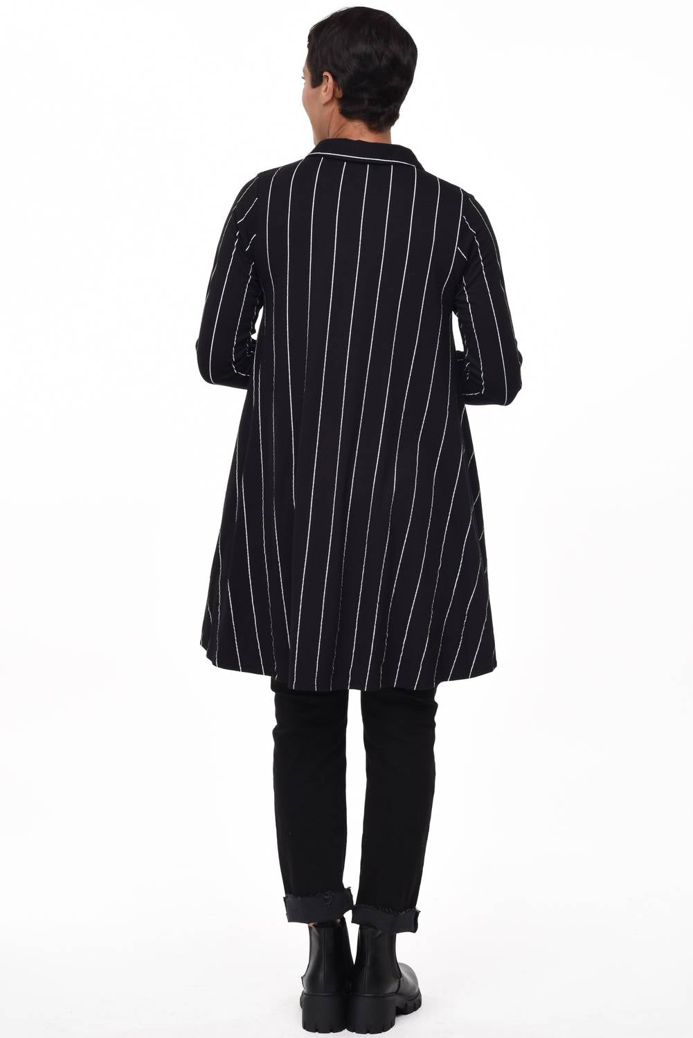 Tulip Clothing - Lauryn Button Down Tunic/Dress - black - clothing - cotton - blend