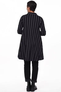 Tulip Clothing - Lauryn Button Down Tunic/Dress - black - clothing - cotton - blend