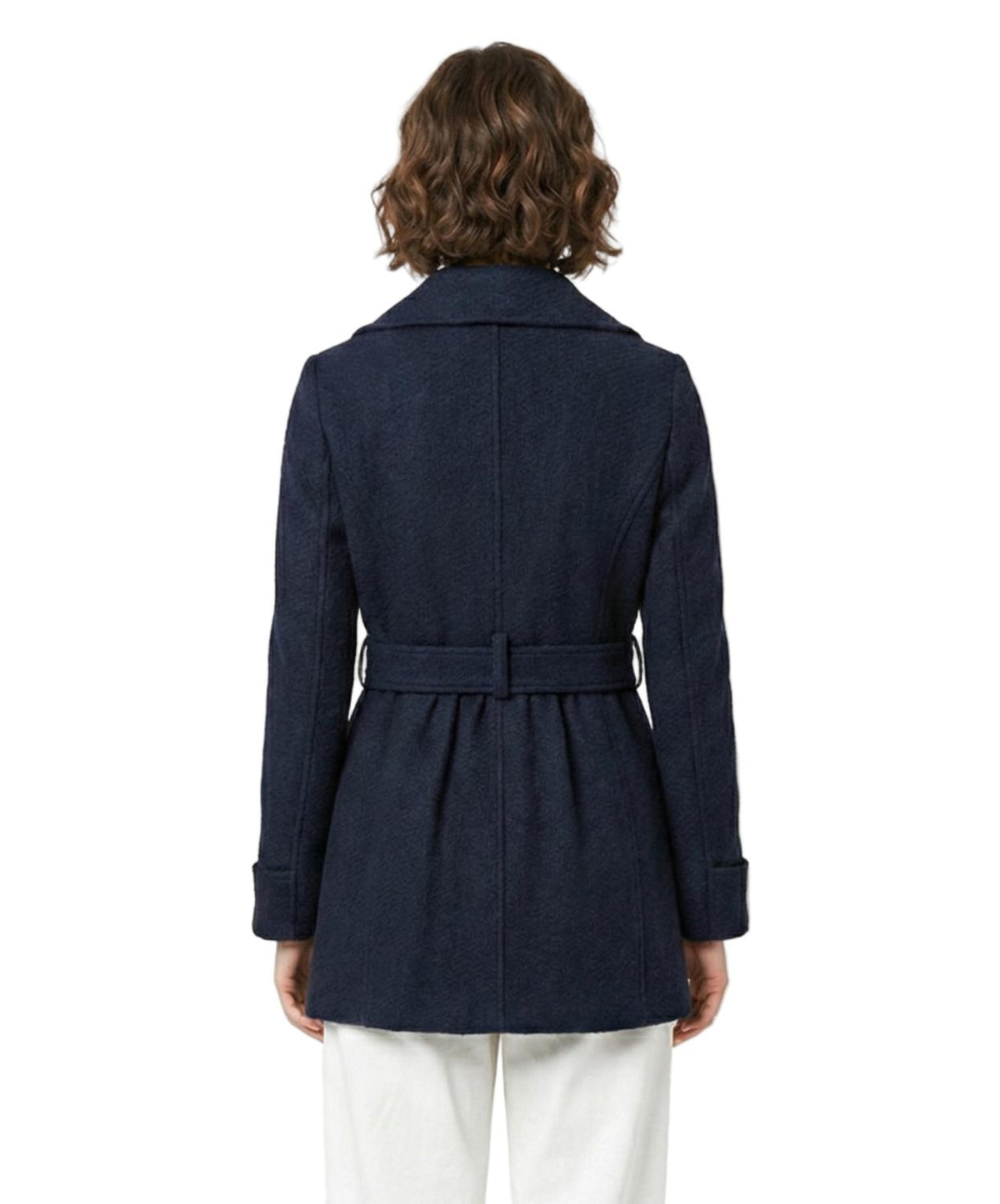 Tulle - Double Breasted Coat with Shawl Collar