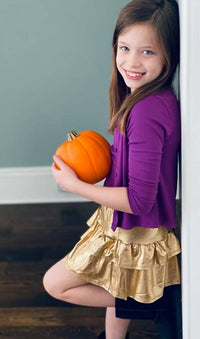 Tweenstyle - Girl's Metallic Ruffle Skirt - bottoms - clothing - gold
