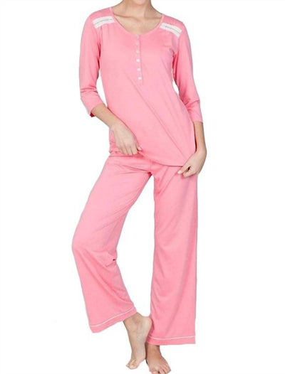 Twelve Eighty Eight - Misha Elbow Sleeve Pullover Top Pajama Set