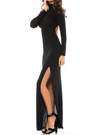 Twin Sister - Lurex Long Sleeve Cut - out Back Maxi Dress - black - clothing - dresses