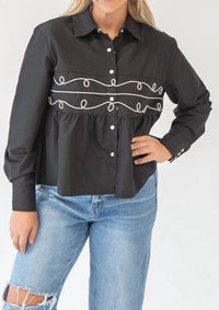 Two - Lacy Pearl Snap Shirt