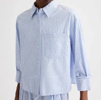 Twp - J.d. Cropped Long-sleeve Button-up Shirt