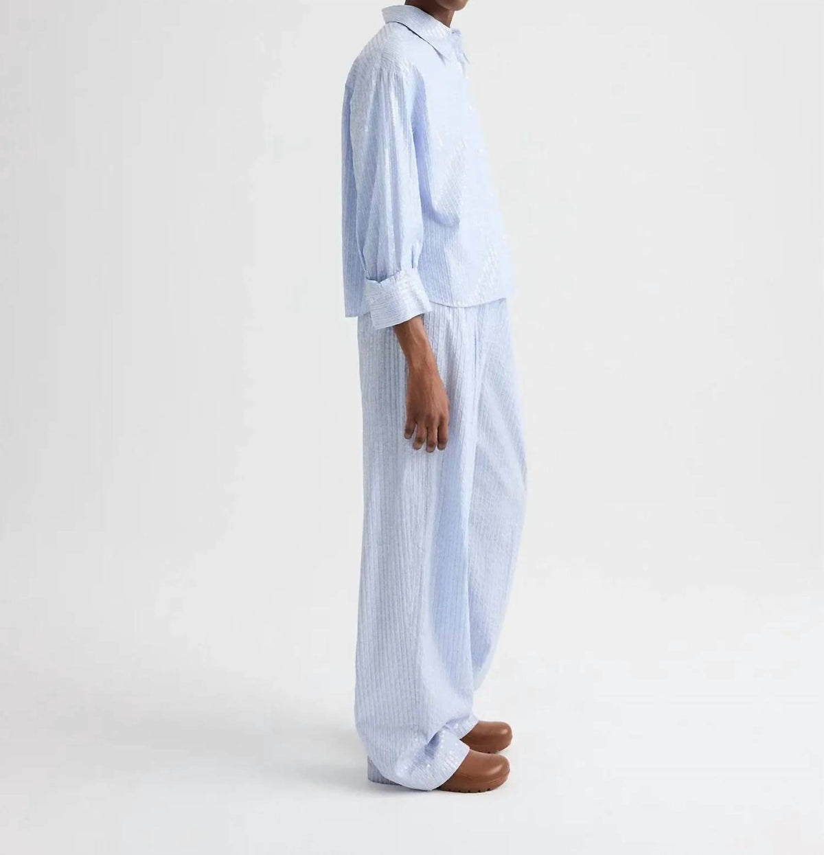 Twp - J.d. Cropped Long-sleeve Button-up Shirt