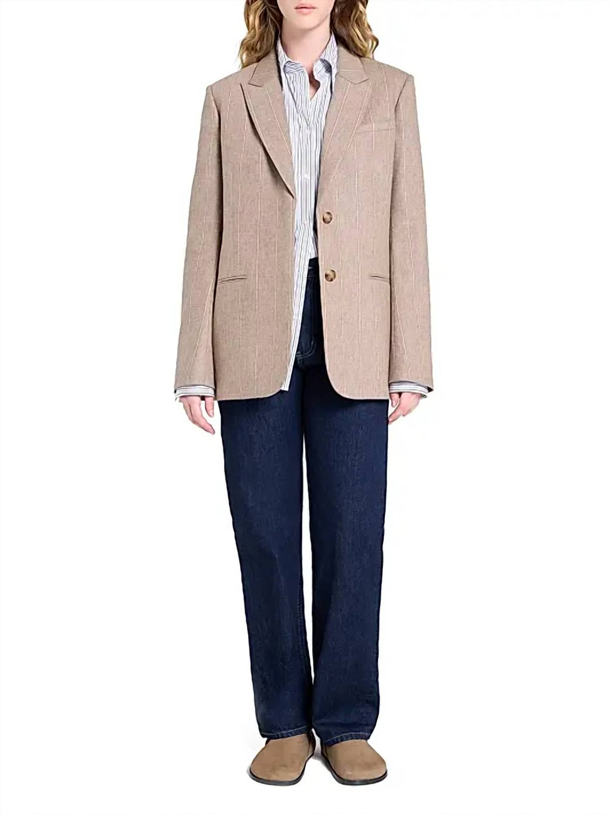 Twp - Sweet Pea Striped Wool-blend Blazer