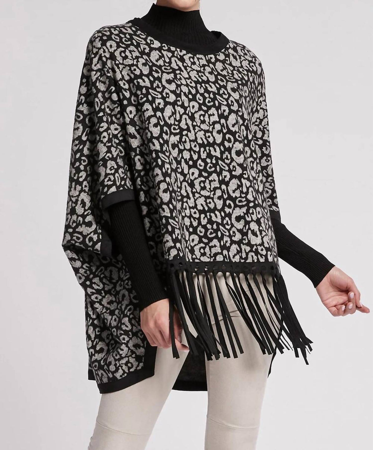 Tyler Boe - Cheetah Poncho Sweater