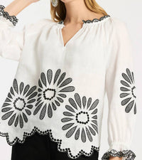 Tyler Boe - Kelsey Linen Embroidered Top