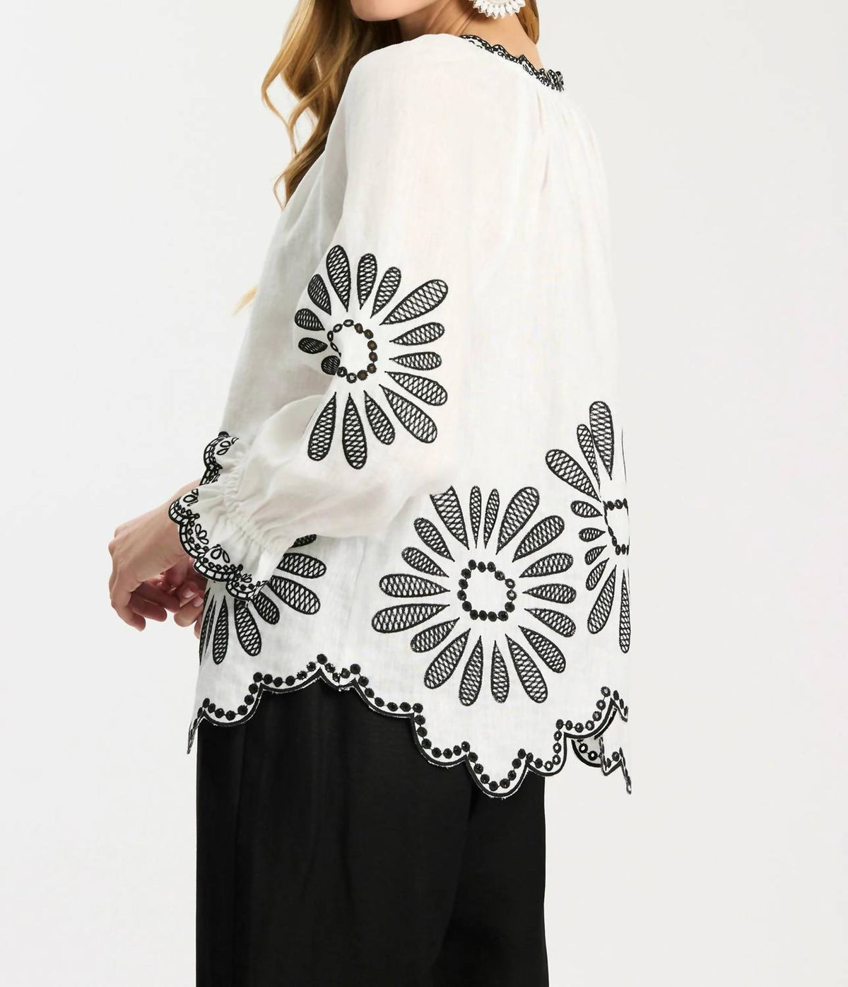Tyler Boe - Kelsey Linen Embroidered Top