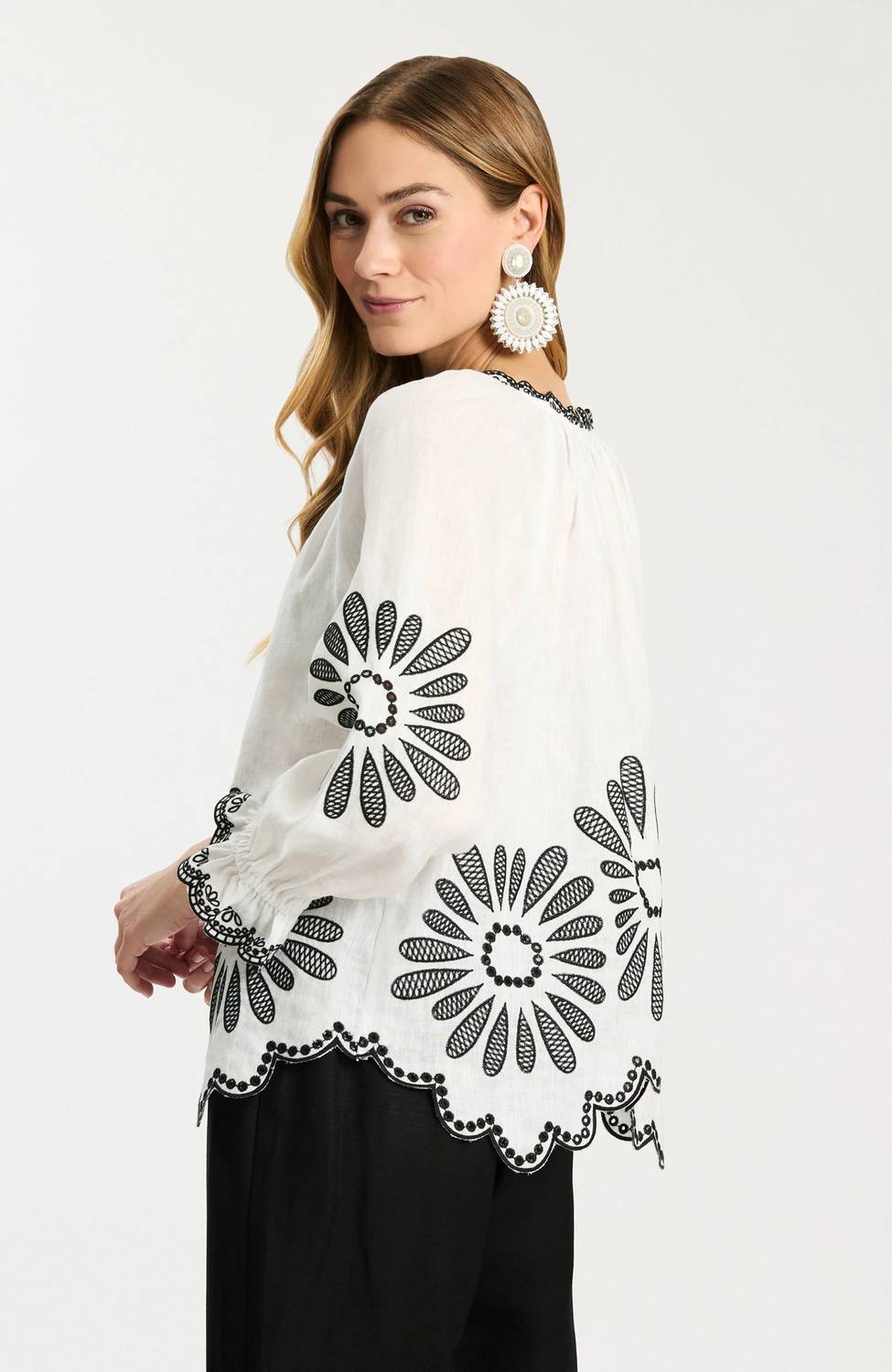 Tyler Boe - Kelsey Linen Embroidered Top