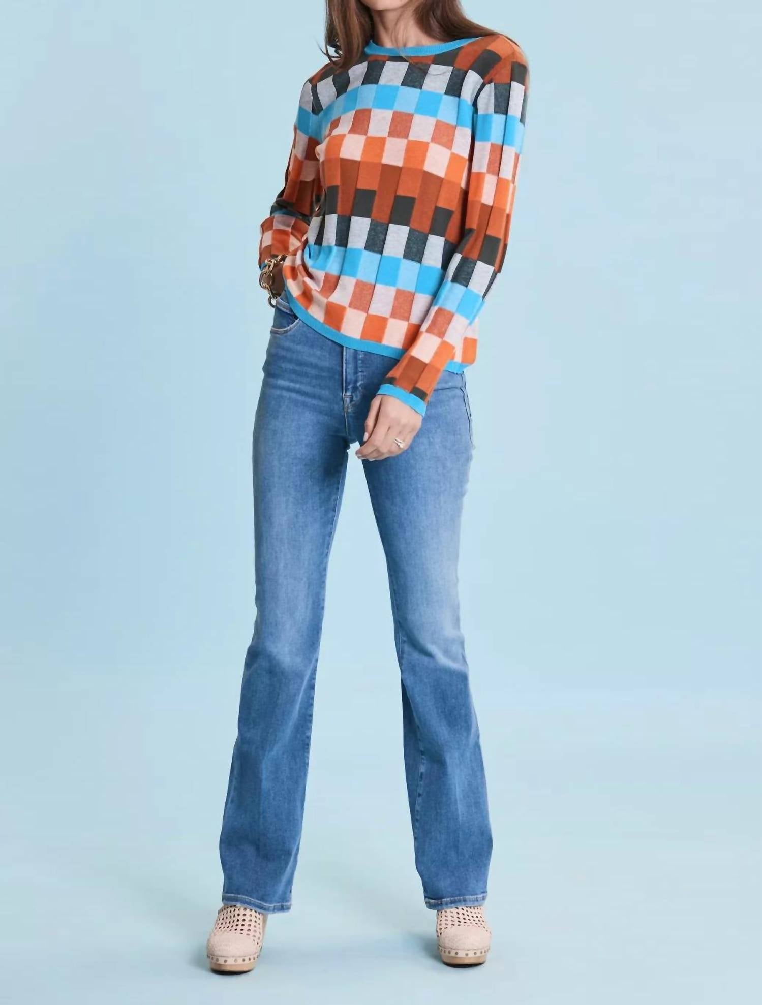 Tyler Boe - Stepped Pattern Crewneck Sweater - clothing - cotton - crew