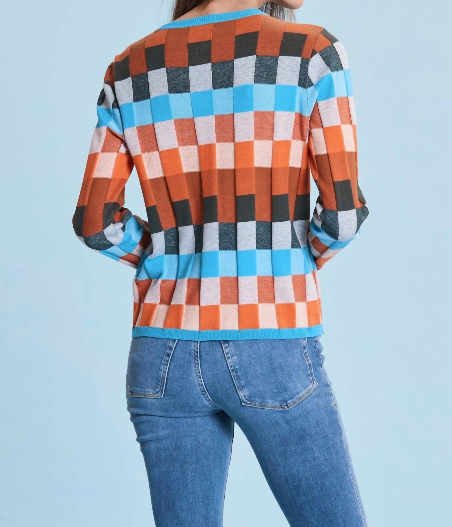 Tyler Boe - Stepped Pattern Crewneck Sweater - clothing - cotton - crew