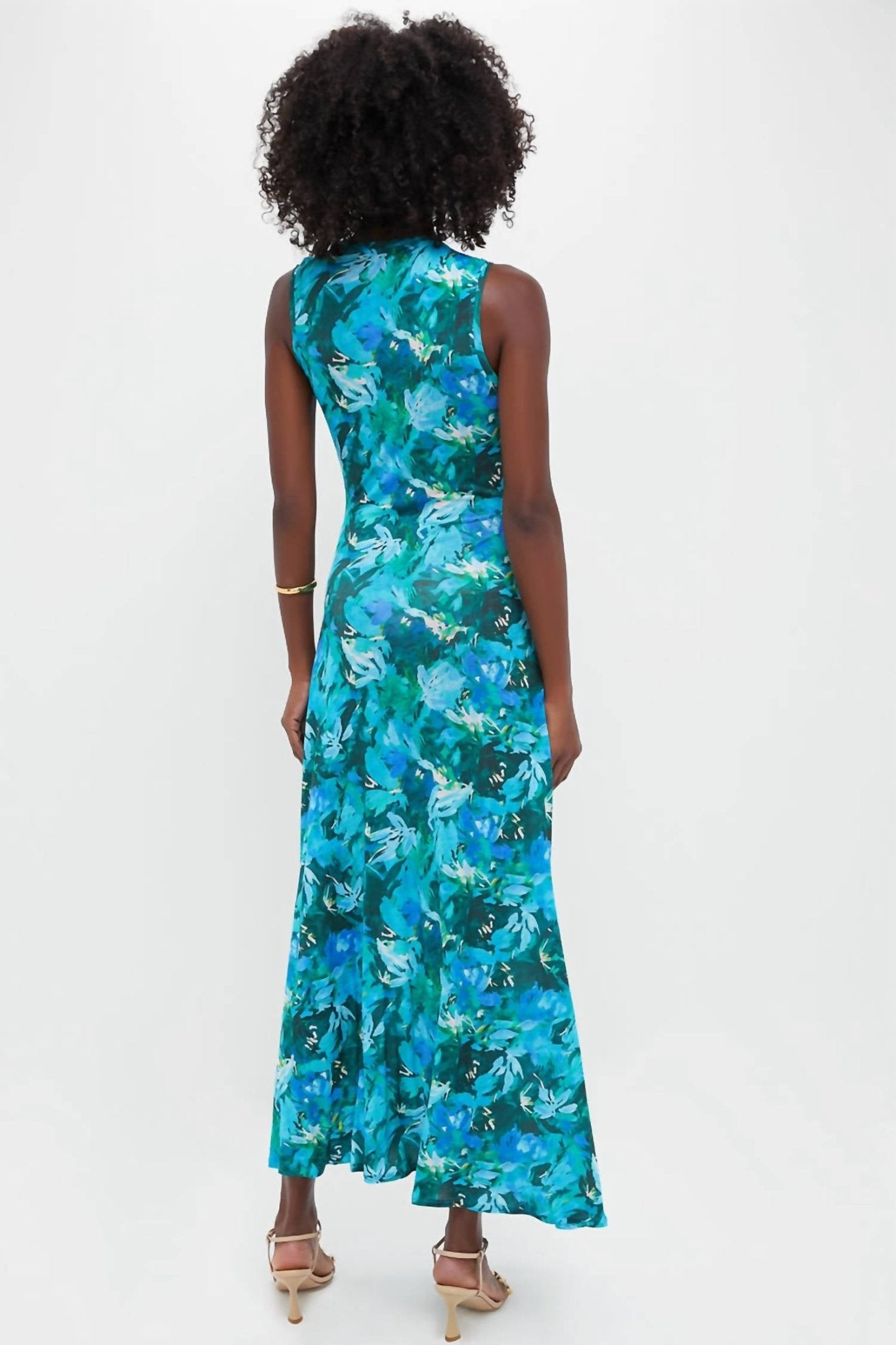 Ulla Johnson - Elise Sleeveless Floral Ruffle Dress - blue - clothing - dresses