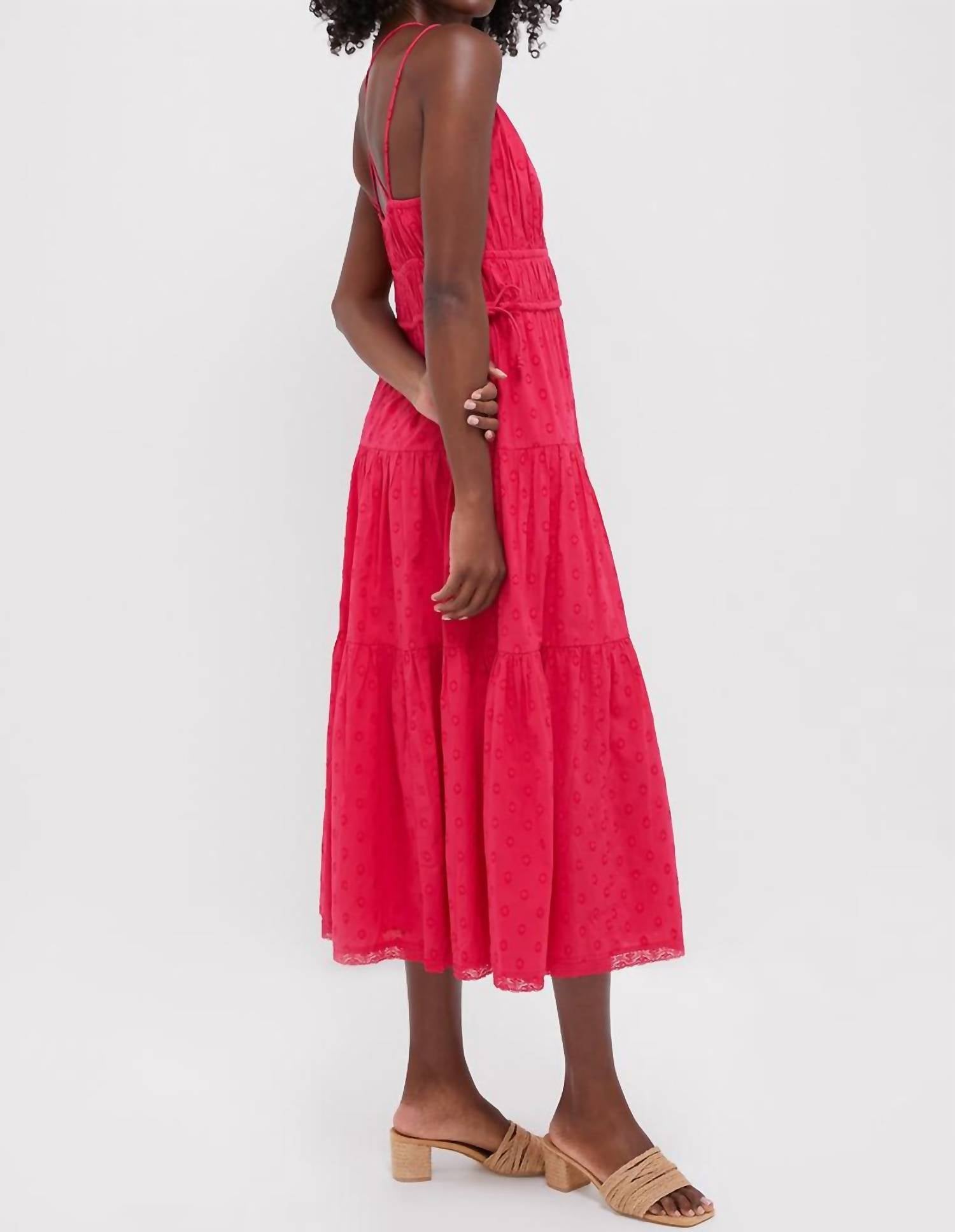 Ulla Johnson - Freya Pink Cotton Midi Dress - clothing - cotton - dresses