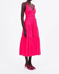 Ulla Johnson - Freya V - neck Midi Dress - clothing - cotton - dresses