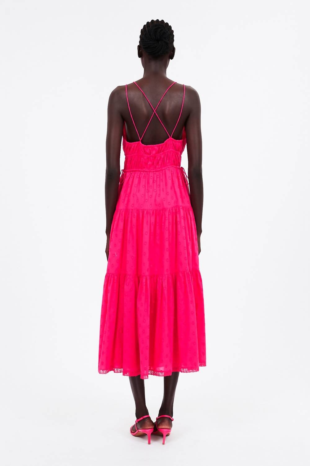 Ulla Johnson - Freya V - neck Midi Dress - clothing - cotton - dresses