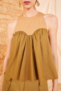 Ulla Johnson - Kali Top - brown - clothing - cotton