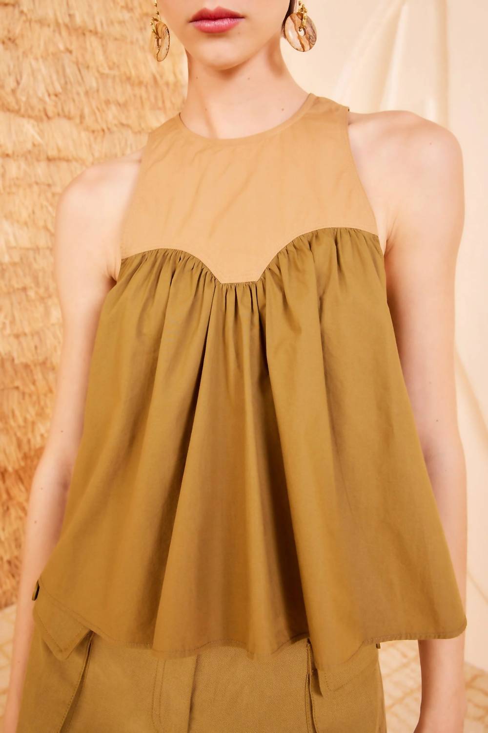 Ulla Johnson - Kali Top - brown - clothing - cotton
