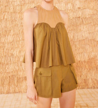 Ulla Johnson - Kali Top - brown - clothing - cotton