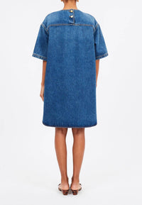 Ulla Johnson - Oan Tunic Mini Dress - blue - clothing - cotton